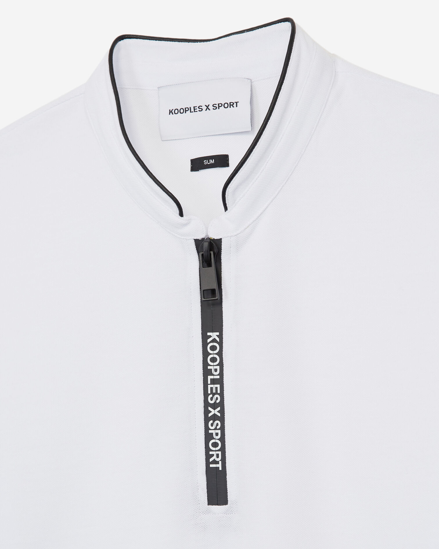 Weißes Poloshirt mit Reißverschluss, WHITE, hi-res image number null