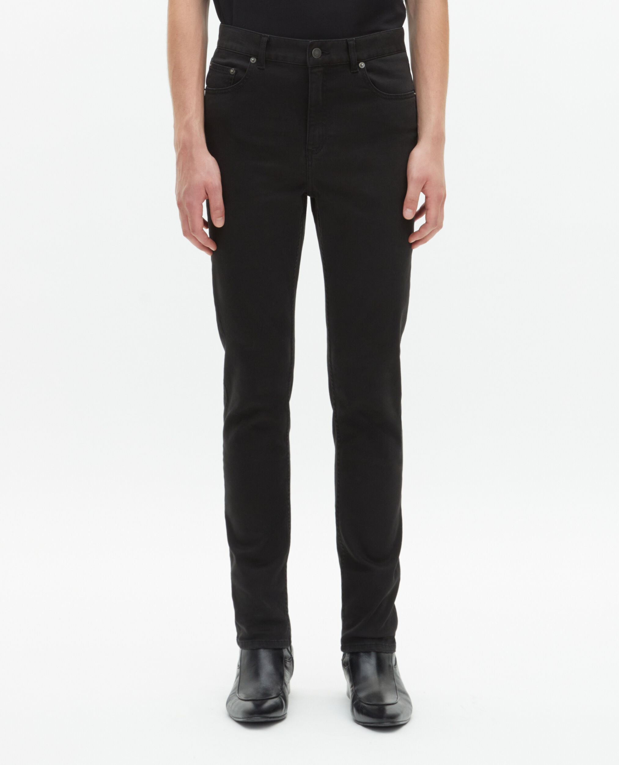 Schwarze Slim-Fit-Jeans, BLACK, hi-res image number null