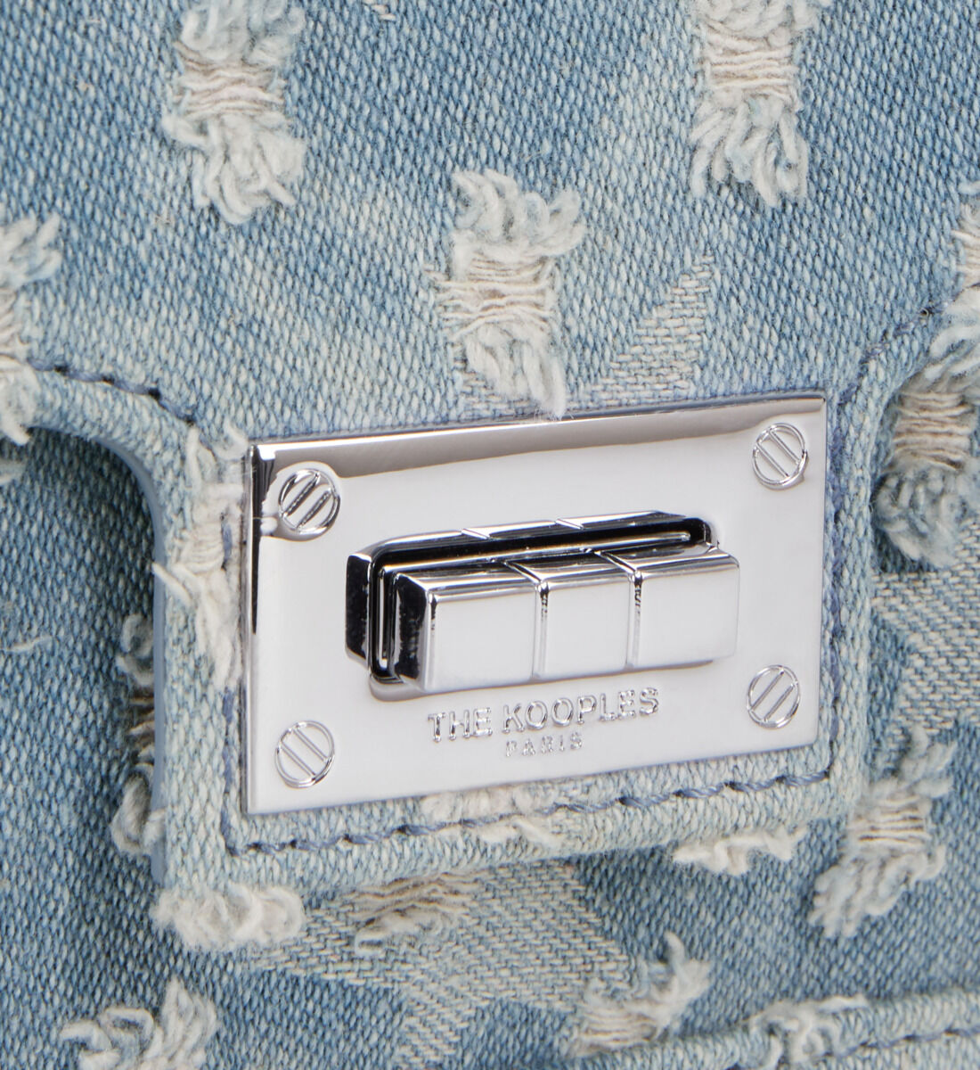 Small Emily blue denim bag with stars| The Kooples