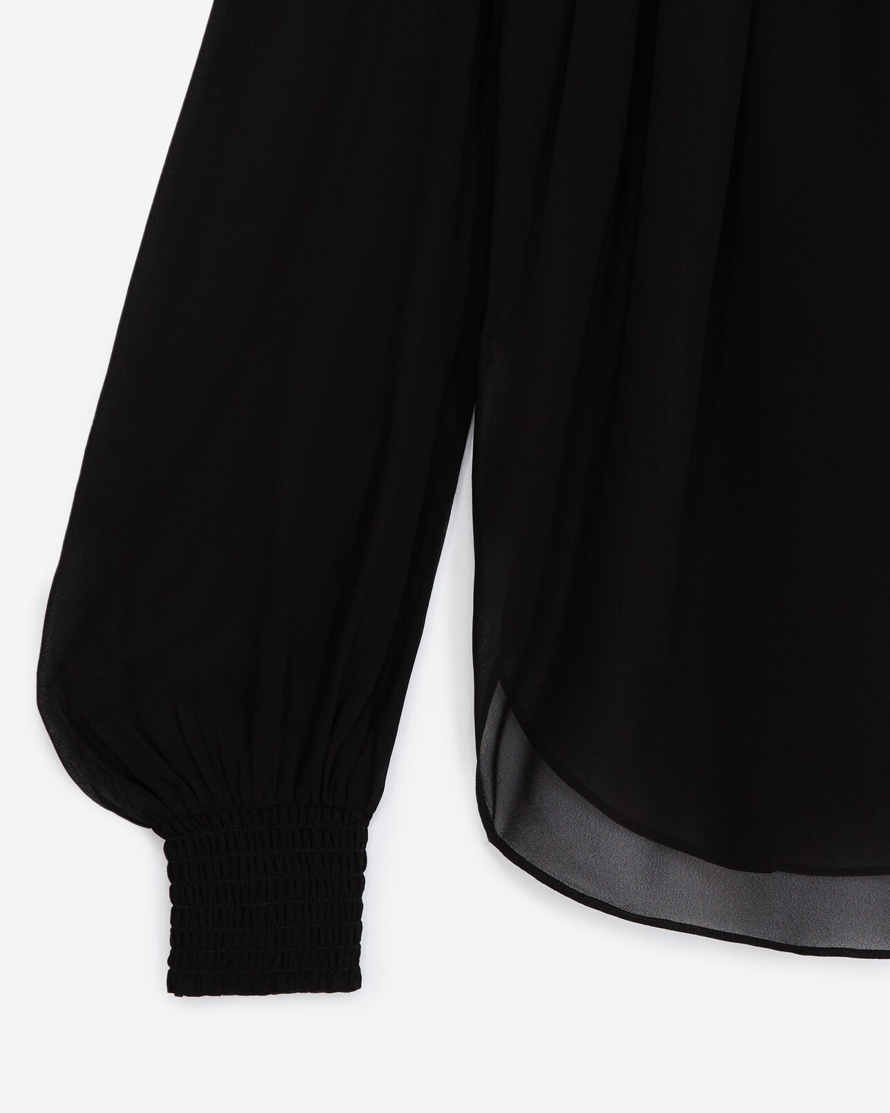 The Kooples FEMME BLACK top fluide noir semi-transparent