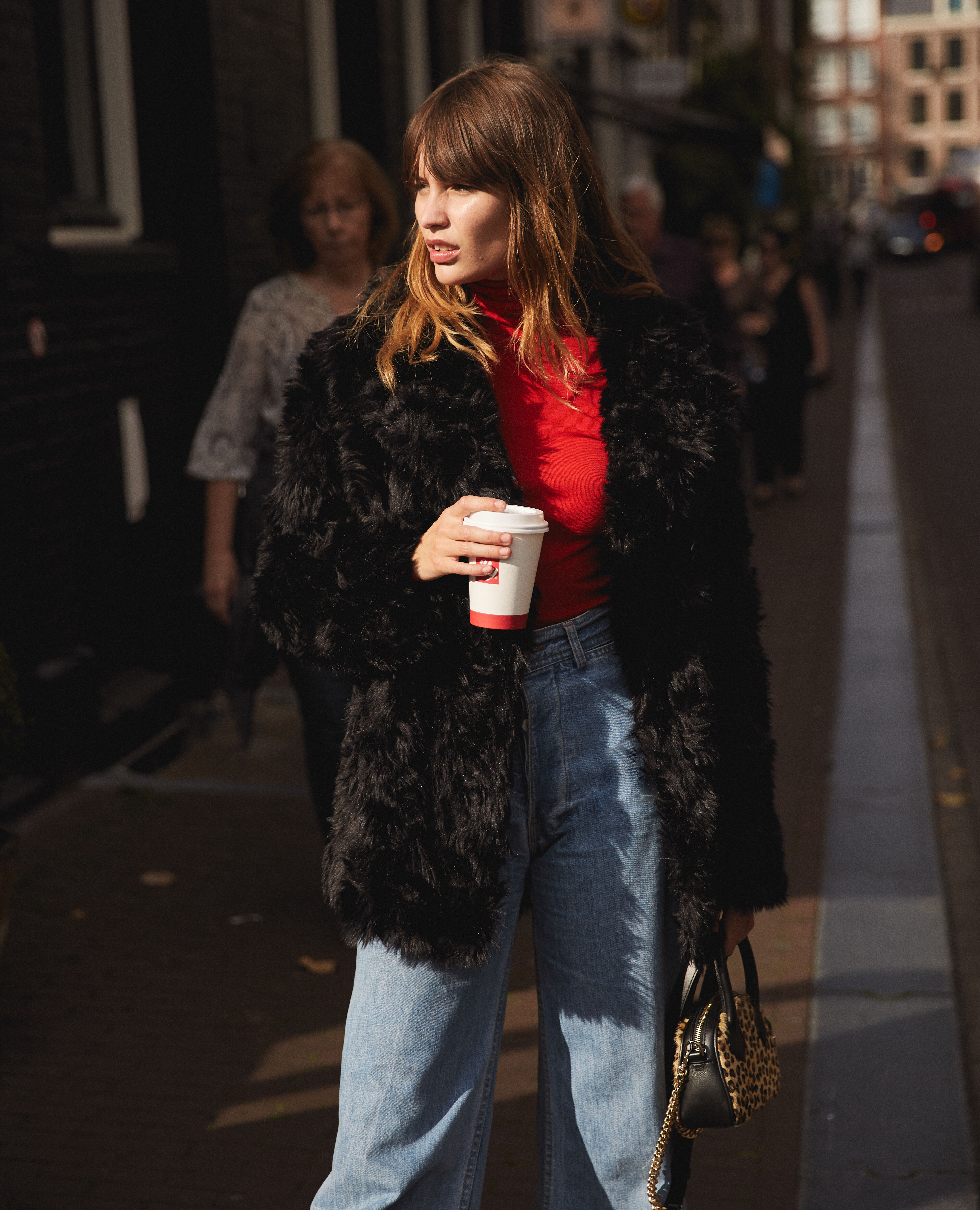 Patterned faux hotsell fur coat