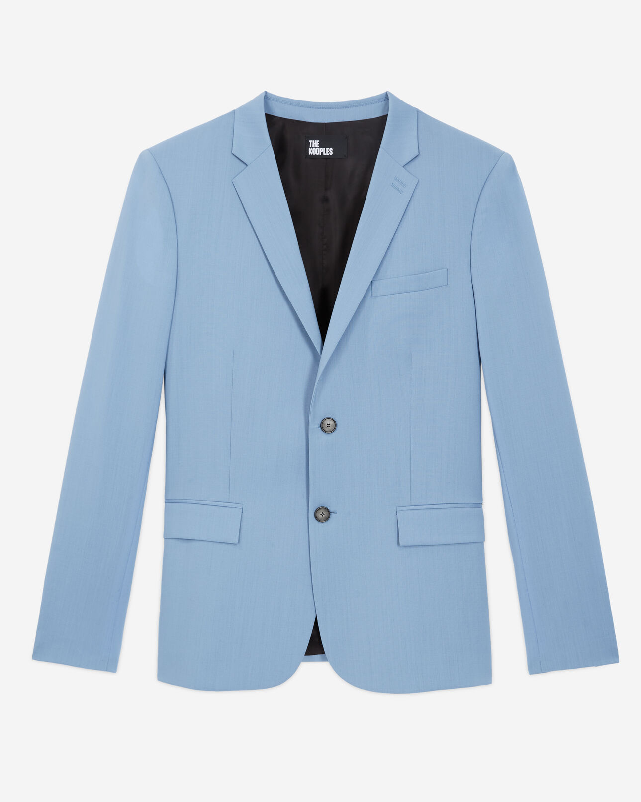 The Kooples MEN LIGHT BLUE blue end-on-end wool suit jacket