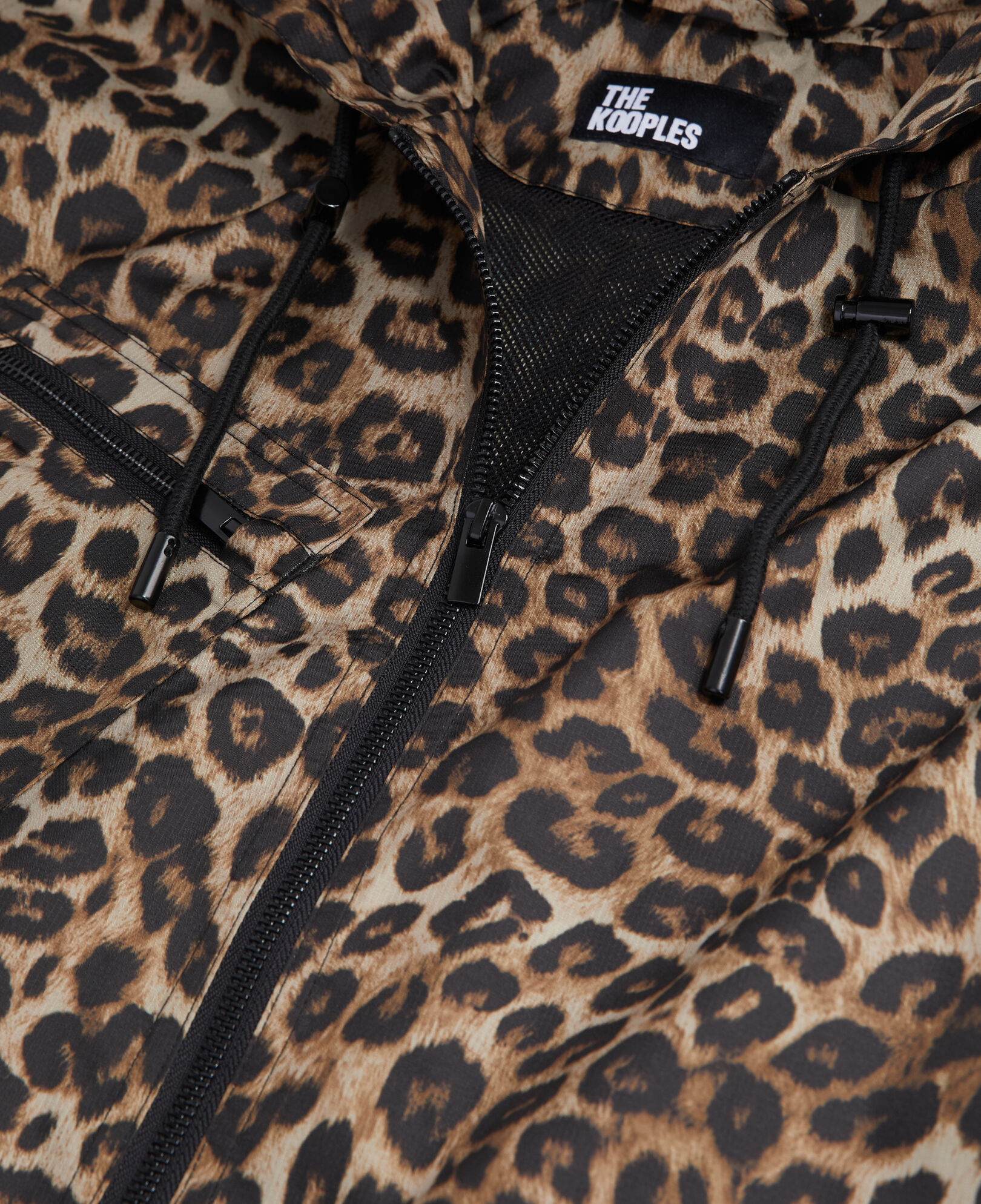 The Kooples FEMME LEOPARD blouson coupe-vent imprimé à capuche