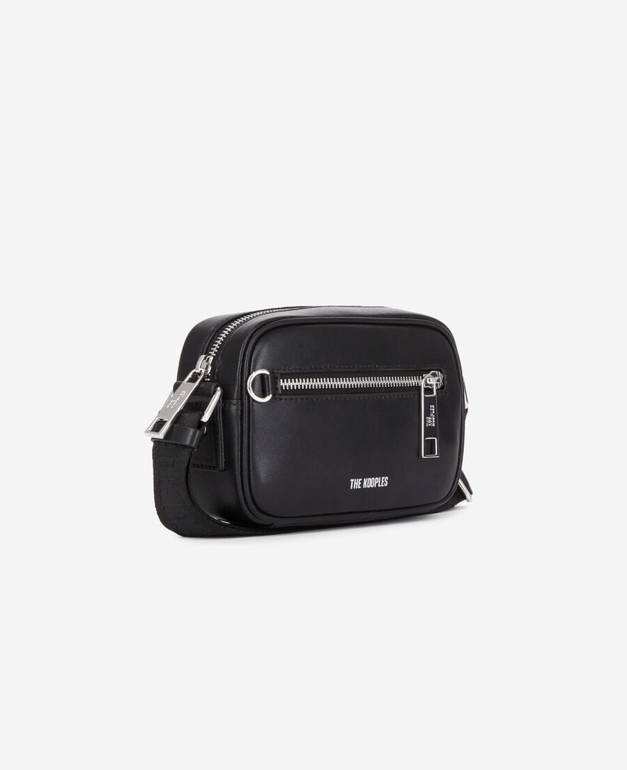 The Kooples HOMME BLACK sac messenger small en cuir noir