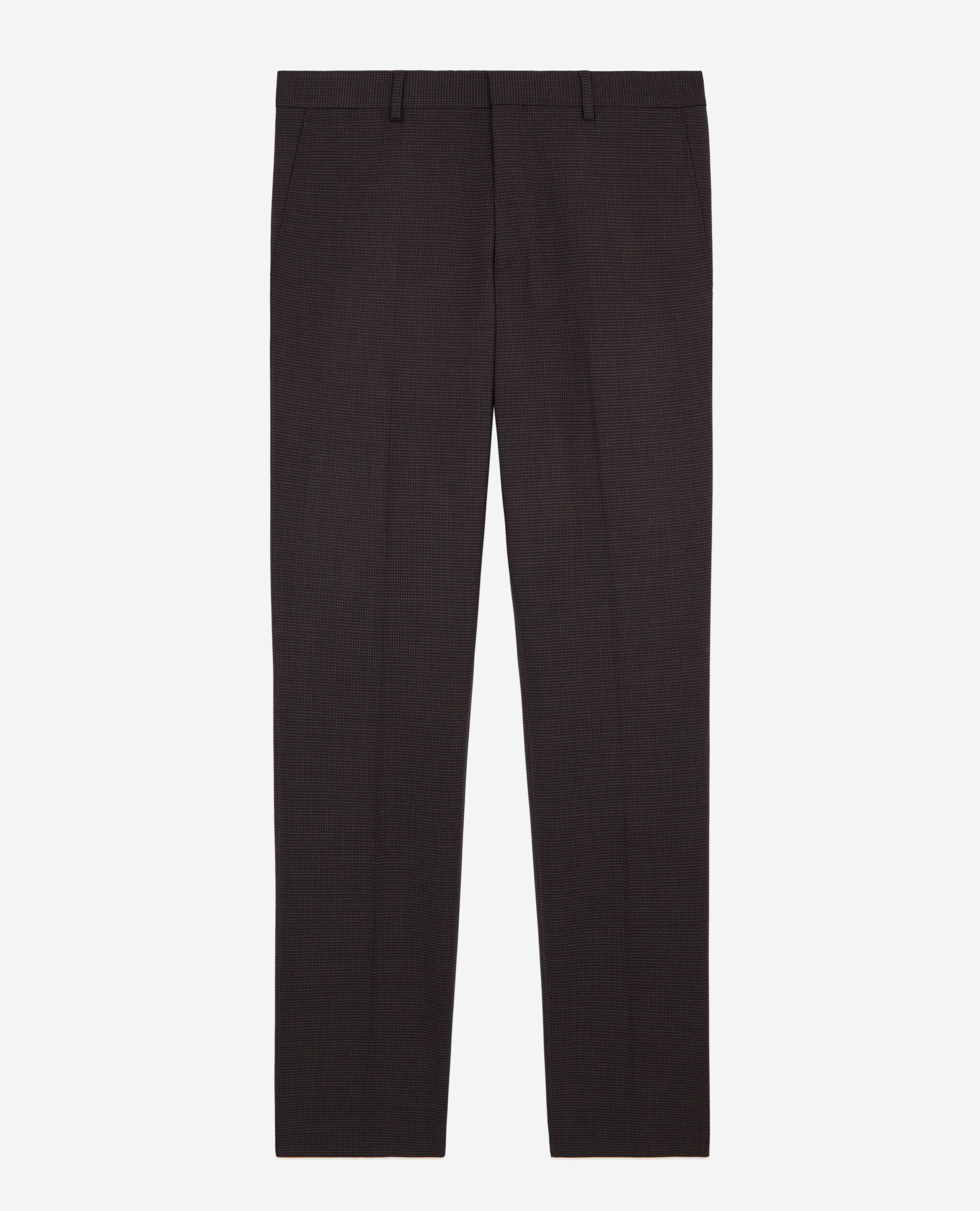 Pantalon de costume pied de poule marron en laine, BROWN / BLACK, hi-res image number null