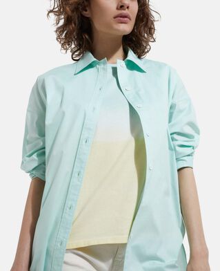 The Kooples FEMME GREEN chemise coton verte longue à boutonnage