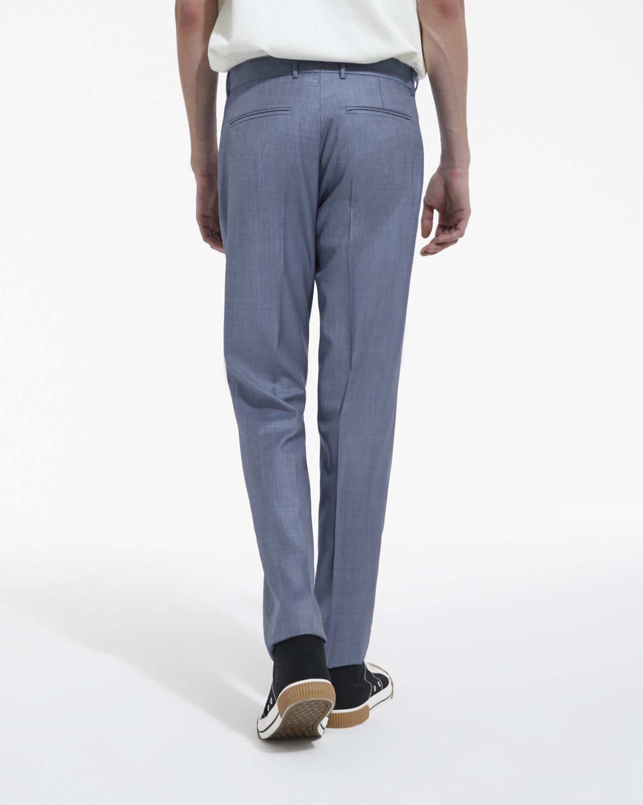 The Kooples MEN SKY fitted light blue wool suit pants