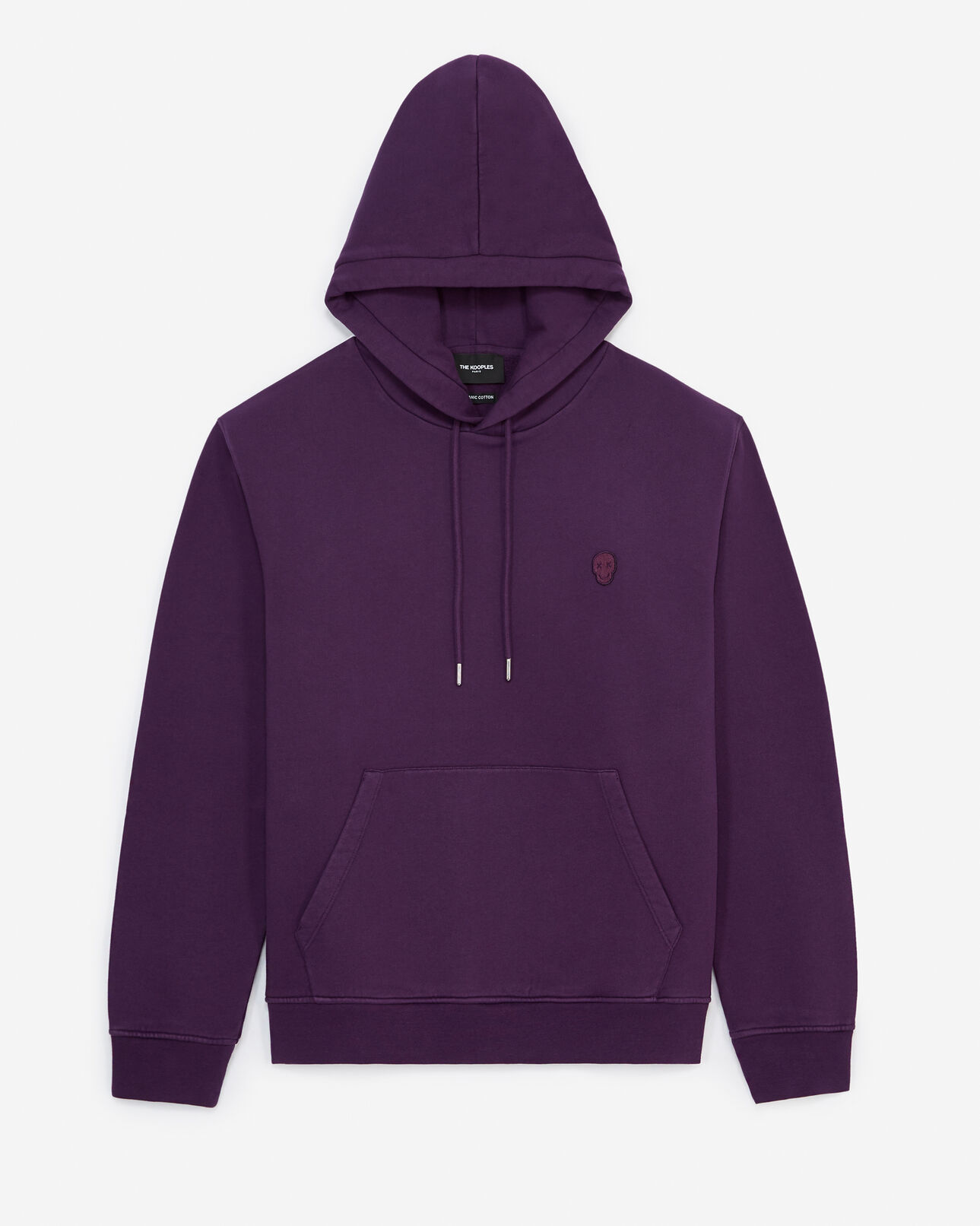 The Kooples MEN PURPLE purple hooded sweatshirt embroidered k logo