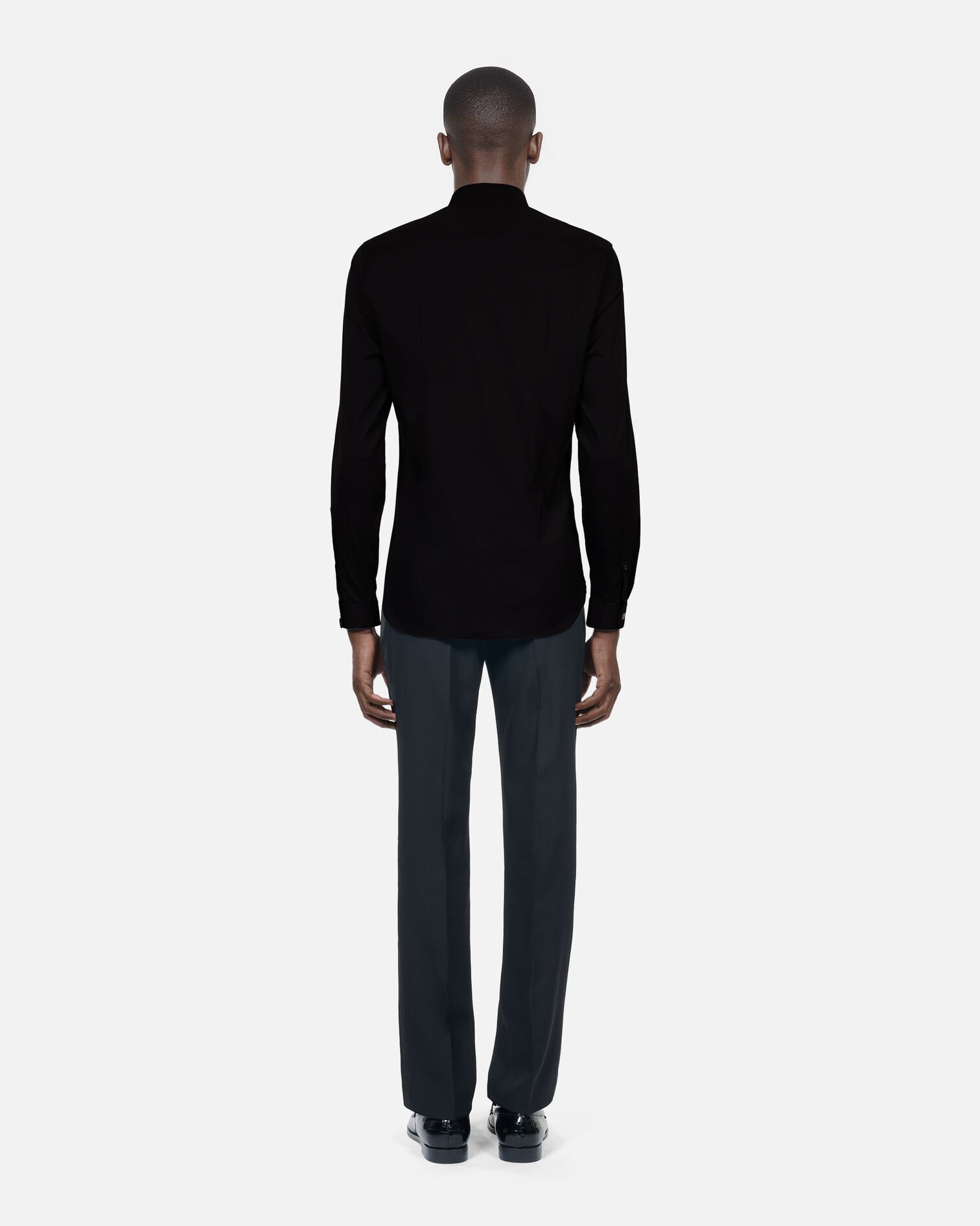 Black poplin shirt, BLACK, hi-res image number null