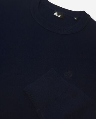 The Kooples HOMME NAVY pull col rond double face marine