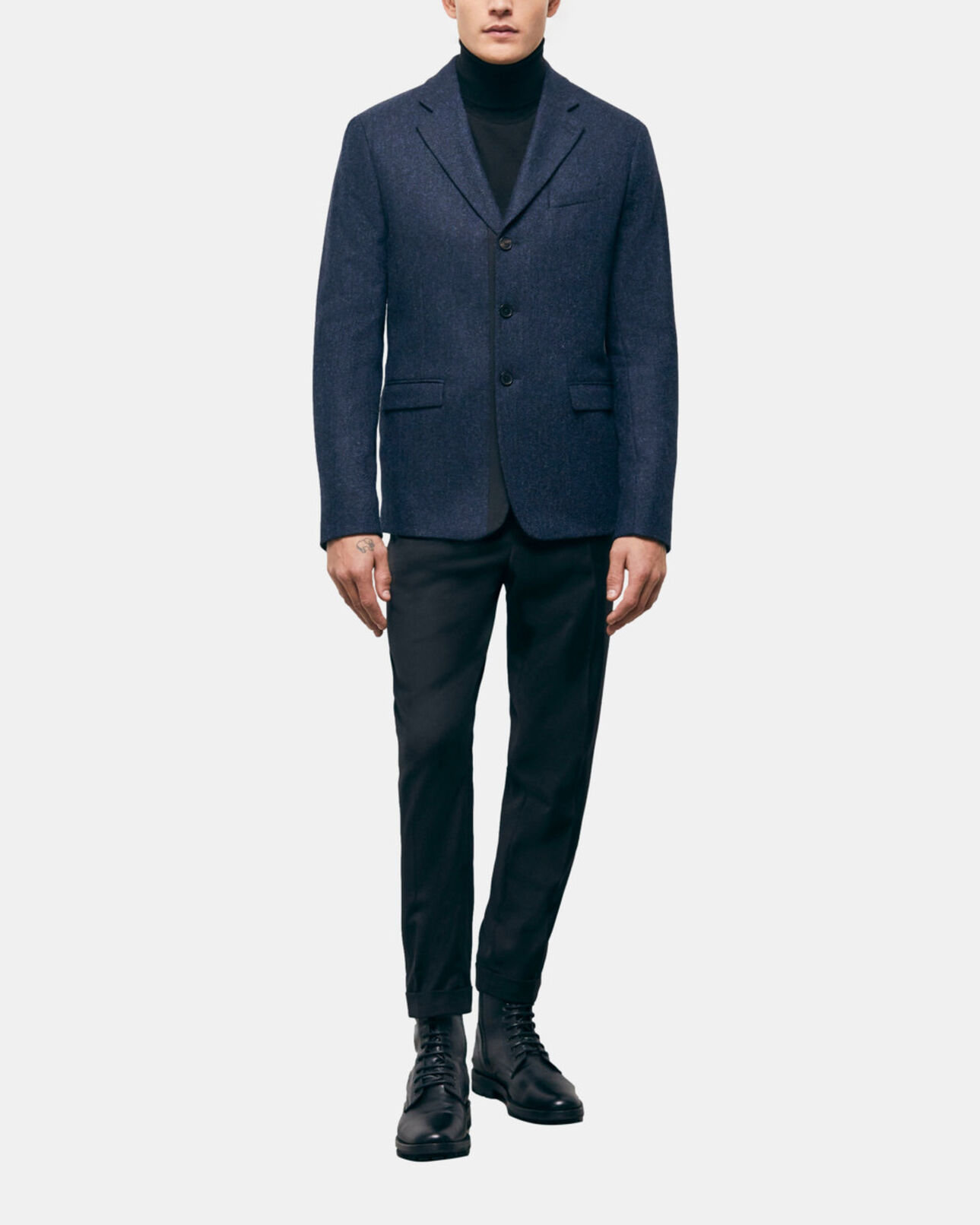 The Kooples MEN NAVY blue patterned wool jacket