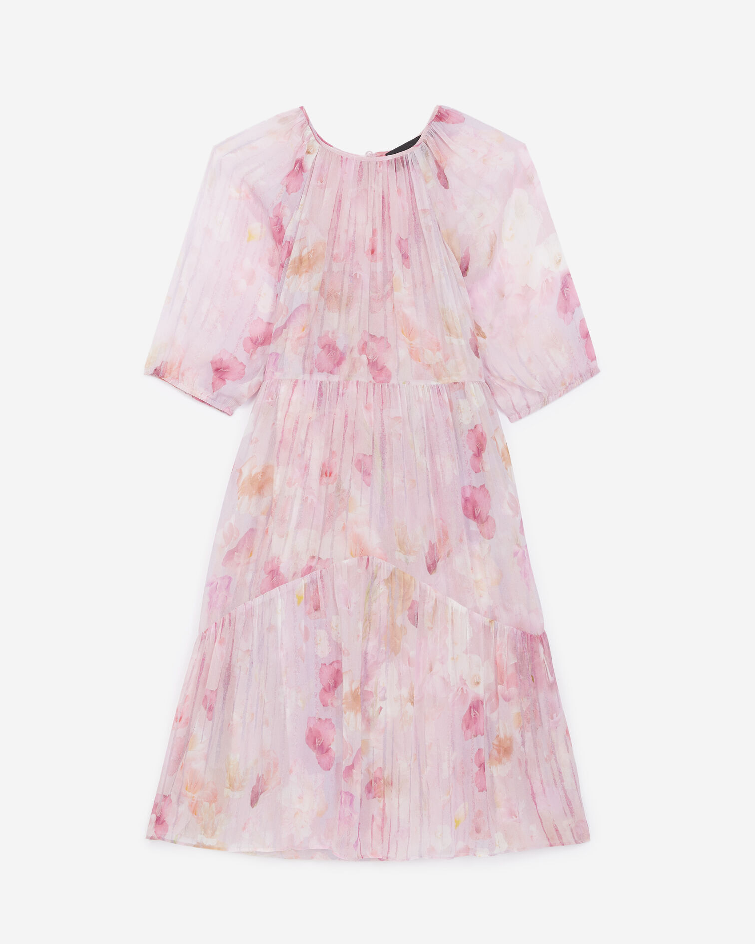 Robe courte rose à imprimé fleuri, PINK, hi-res image number null