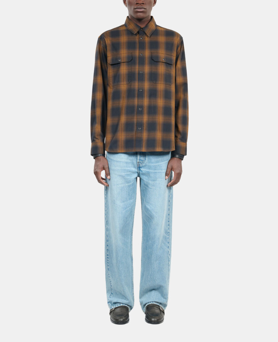 The Kooples H DARK BROWN black and brown checked overshirt