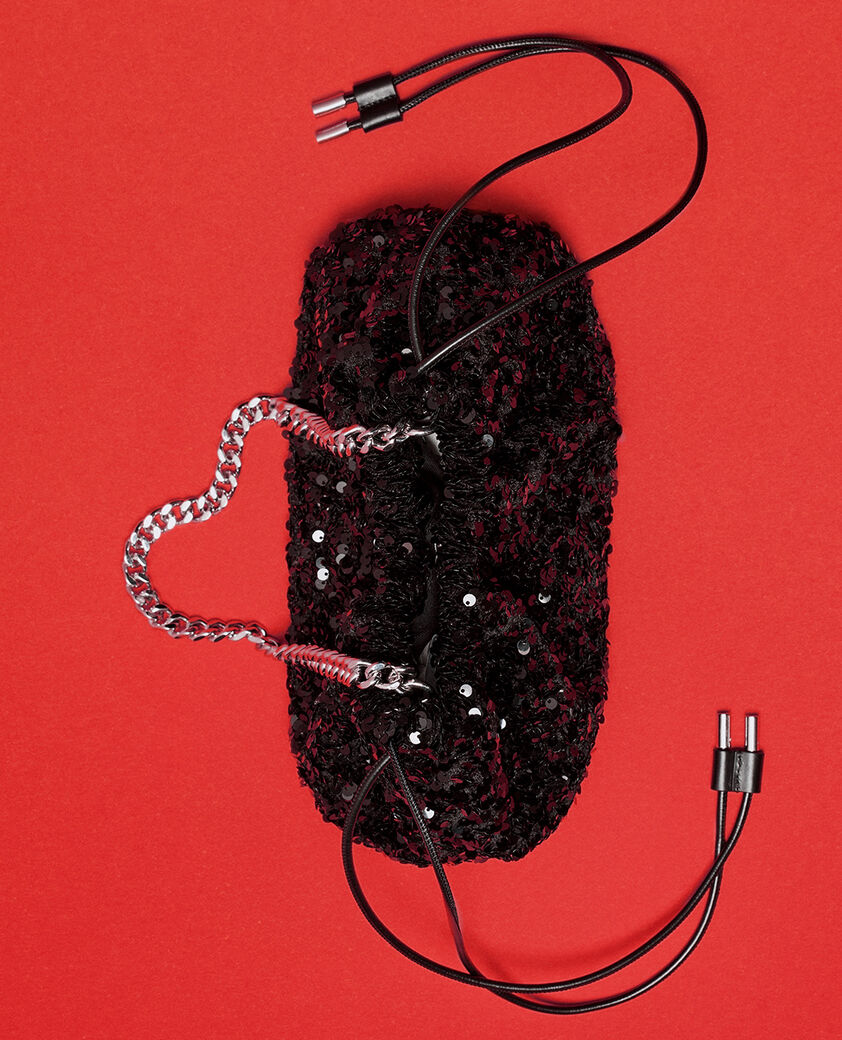 The Kooples F BLACK taylor black sequin bag