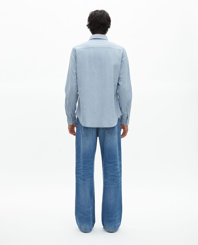 The Kooples HOMME BABY BLUE chemise en denim bleu clair