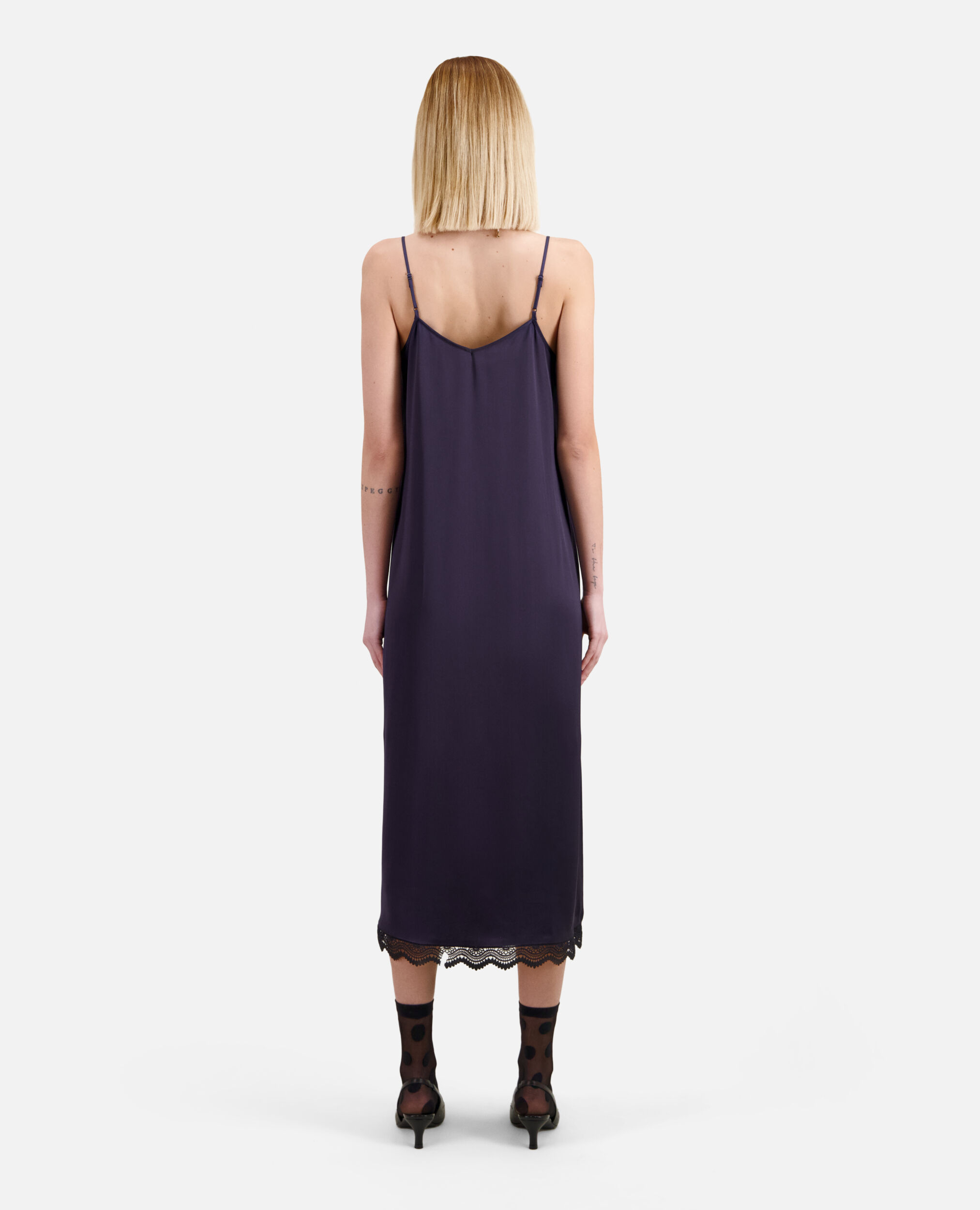 Long navy blue slip dress, NAVY, hi-res image number null