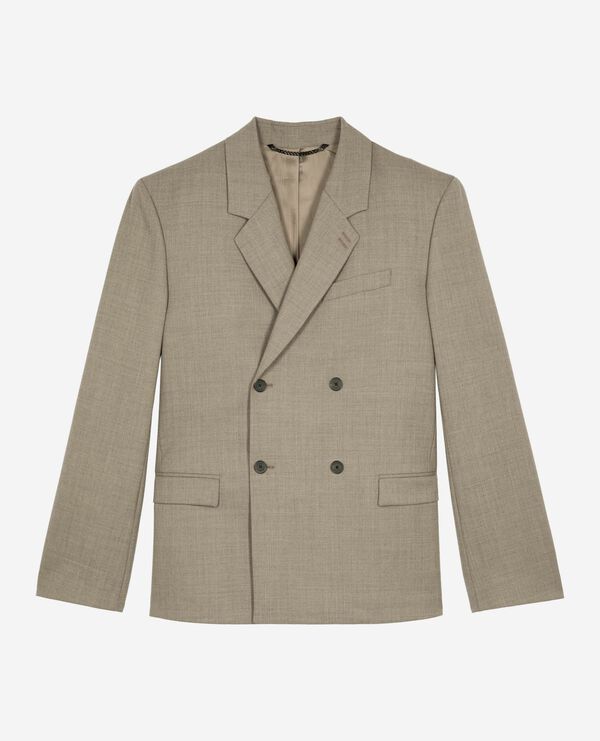 The Kooples HERREN BEIGE MELANGE beigefarbene anzugjacke aus wolle