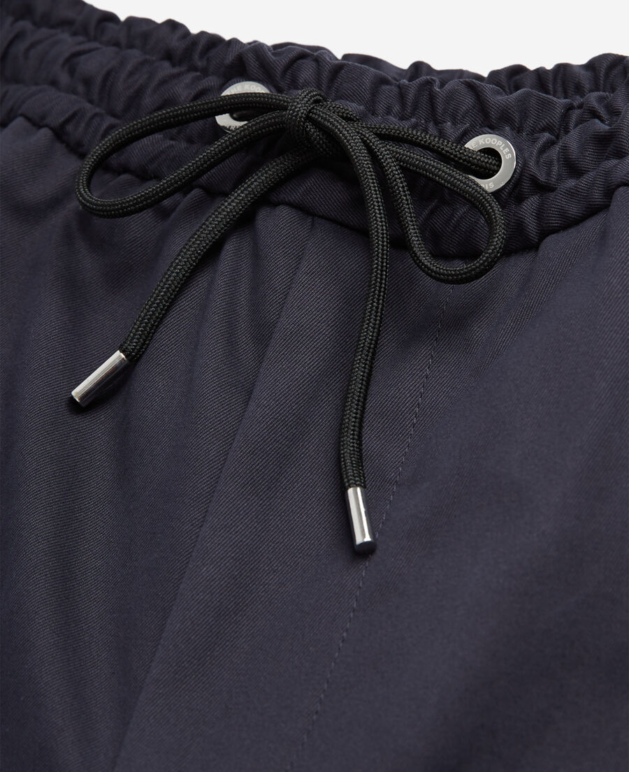 navy cotton blend pants