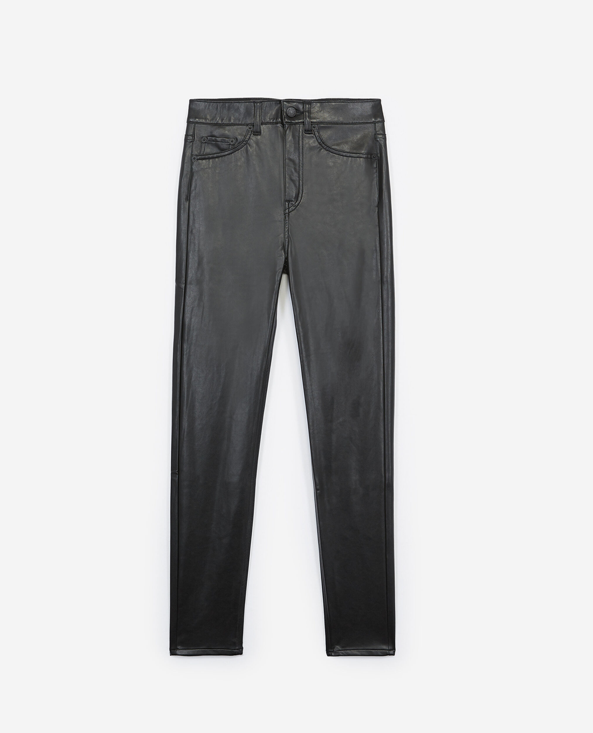 Pantalon noir ajusté style jean, BLACK, hi-res image number null