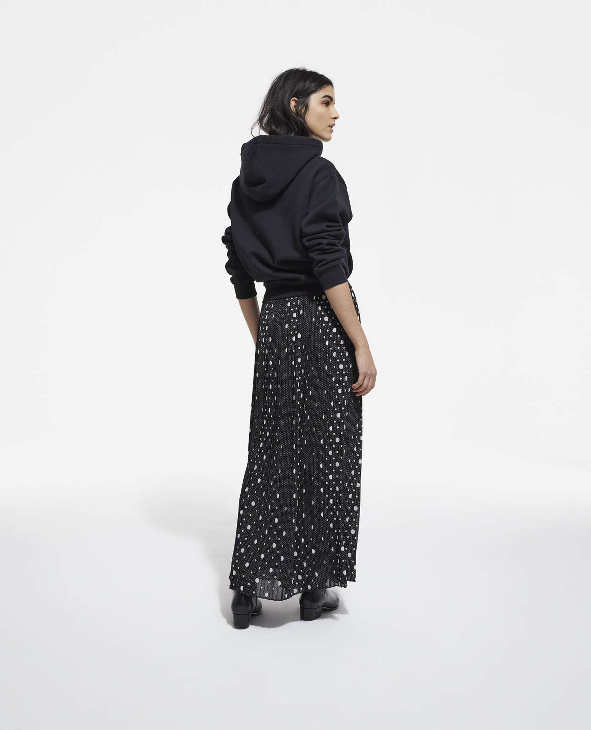 Long printed skirt, BLACK-ECRU, hi-res image number null