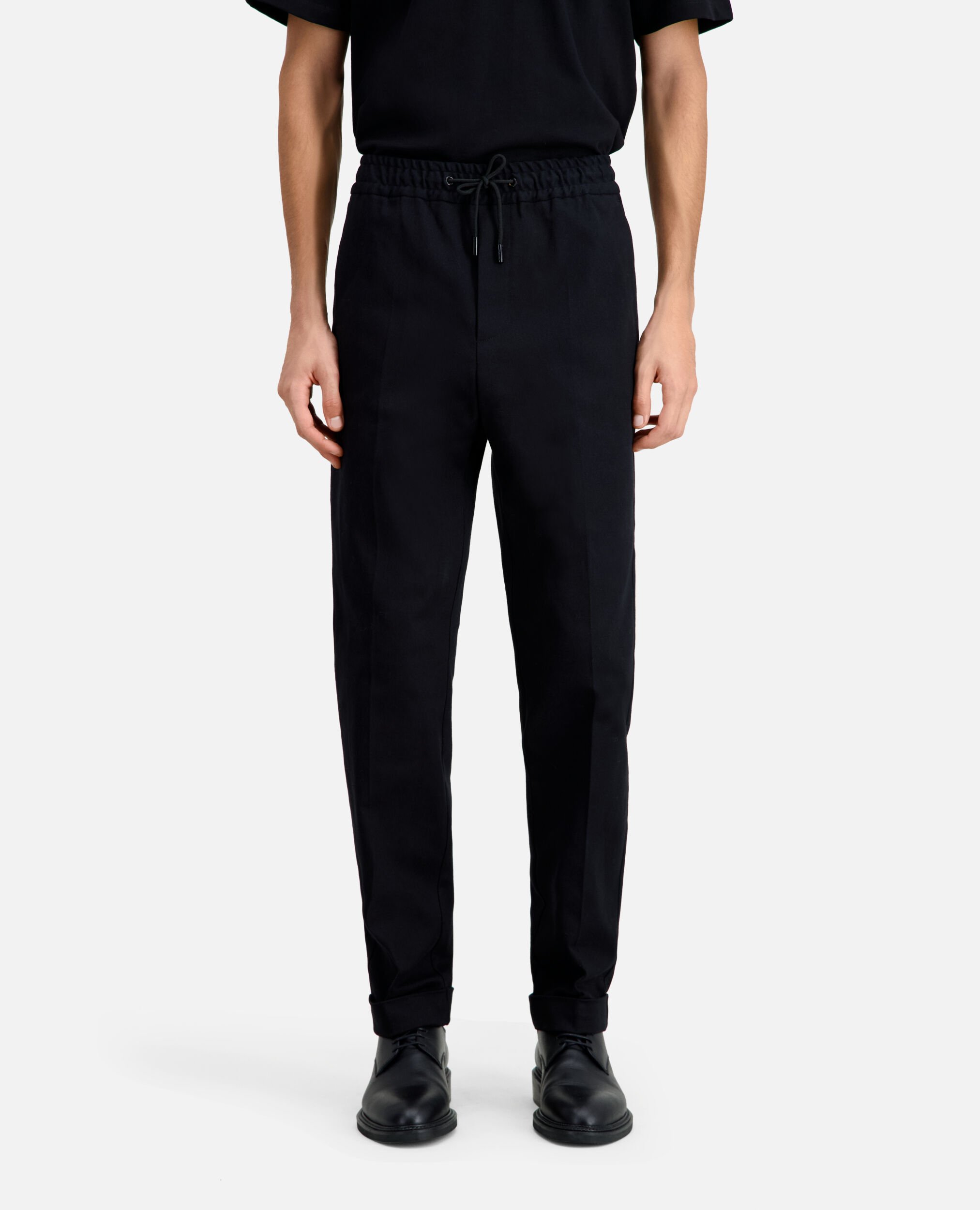 Black flannel trousers, BLACK, hi-res image number null
