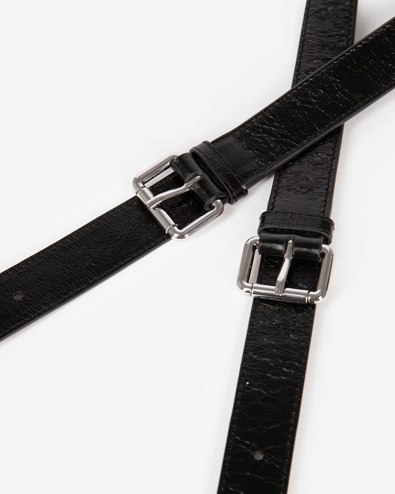 The Kooples DAMEN BLACK amelia taschengurt aus schwarzem rissleder