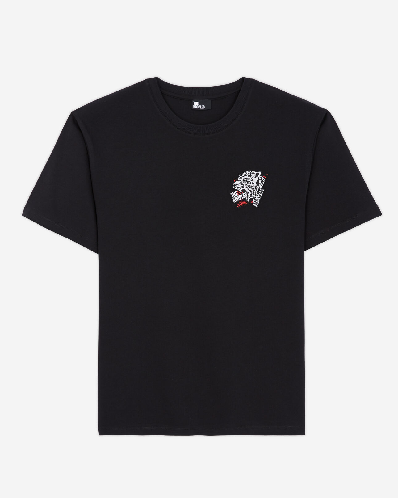 The Kooples HERREN BLACK schwarzes t-shirt herren mit siebdruck