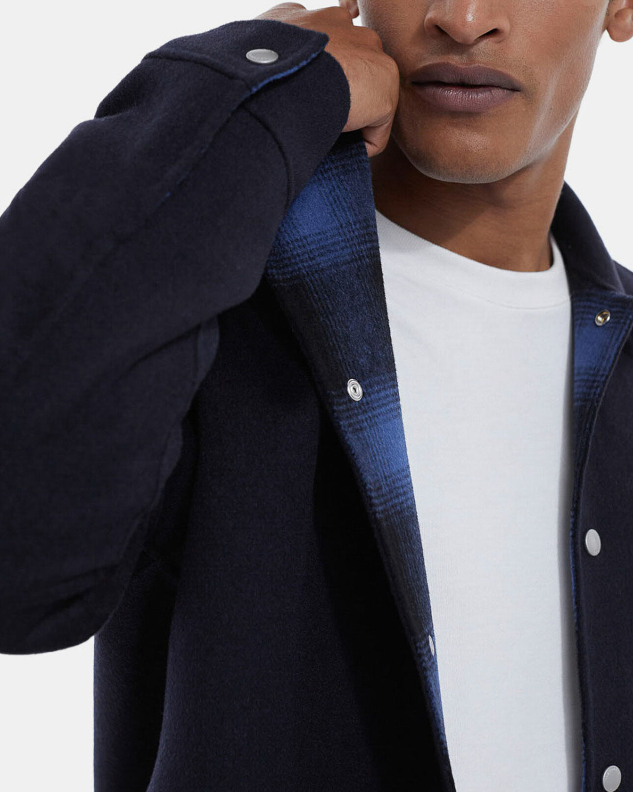 The Kooples MEN NAVY navy blue wool jacket with chest pockets