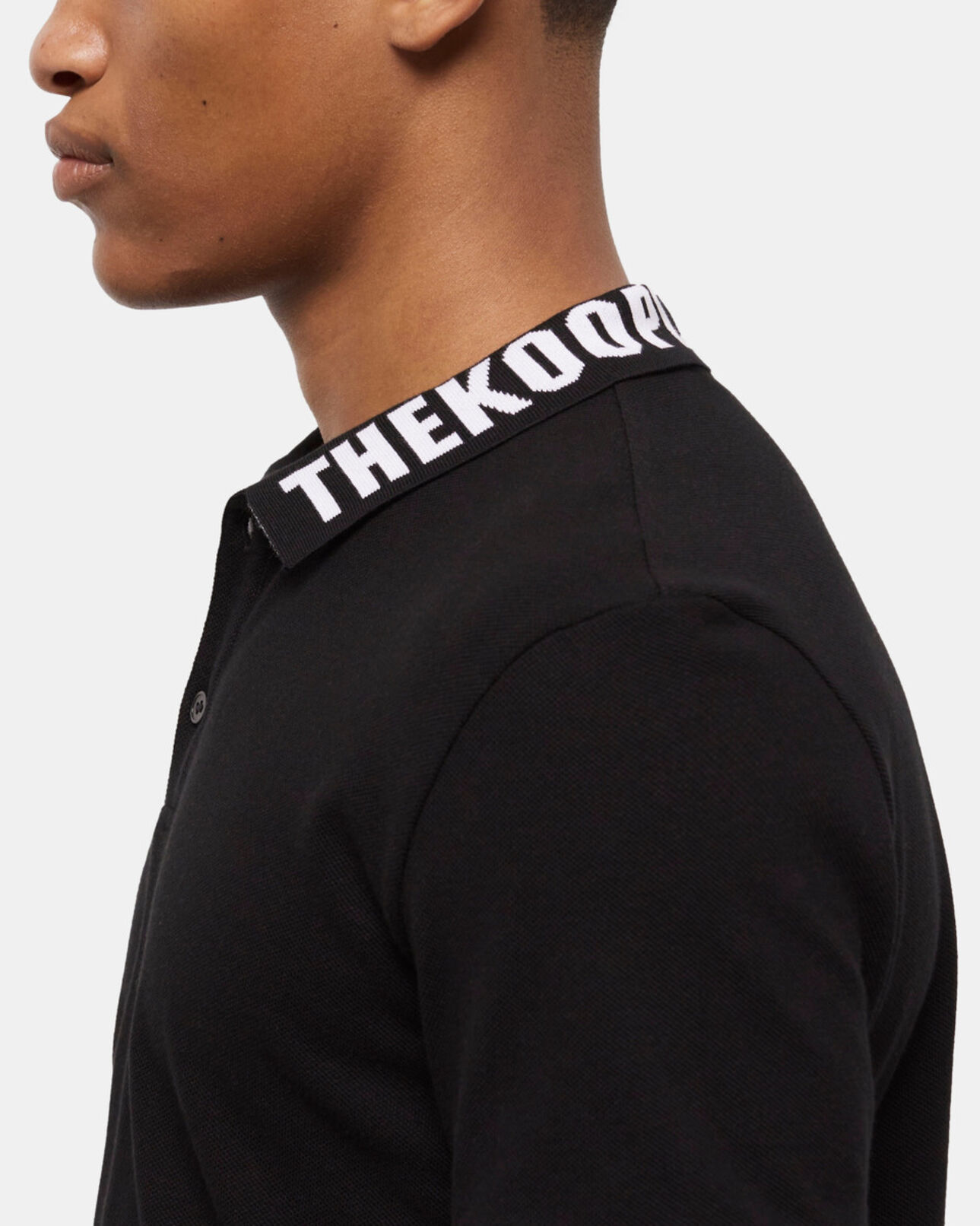The Kooples HOMME BLACK polo à col logo noir