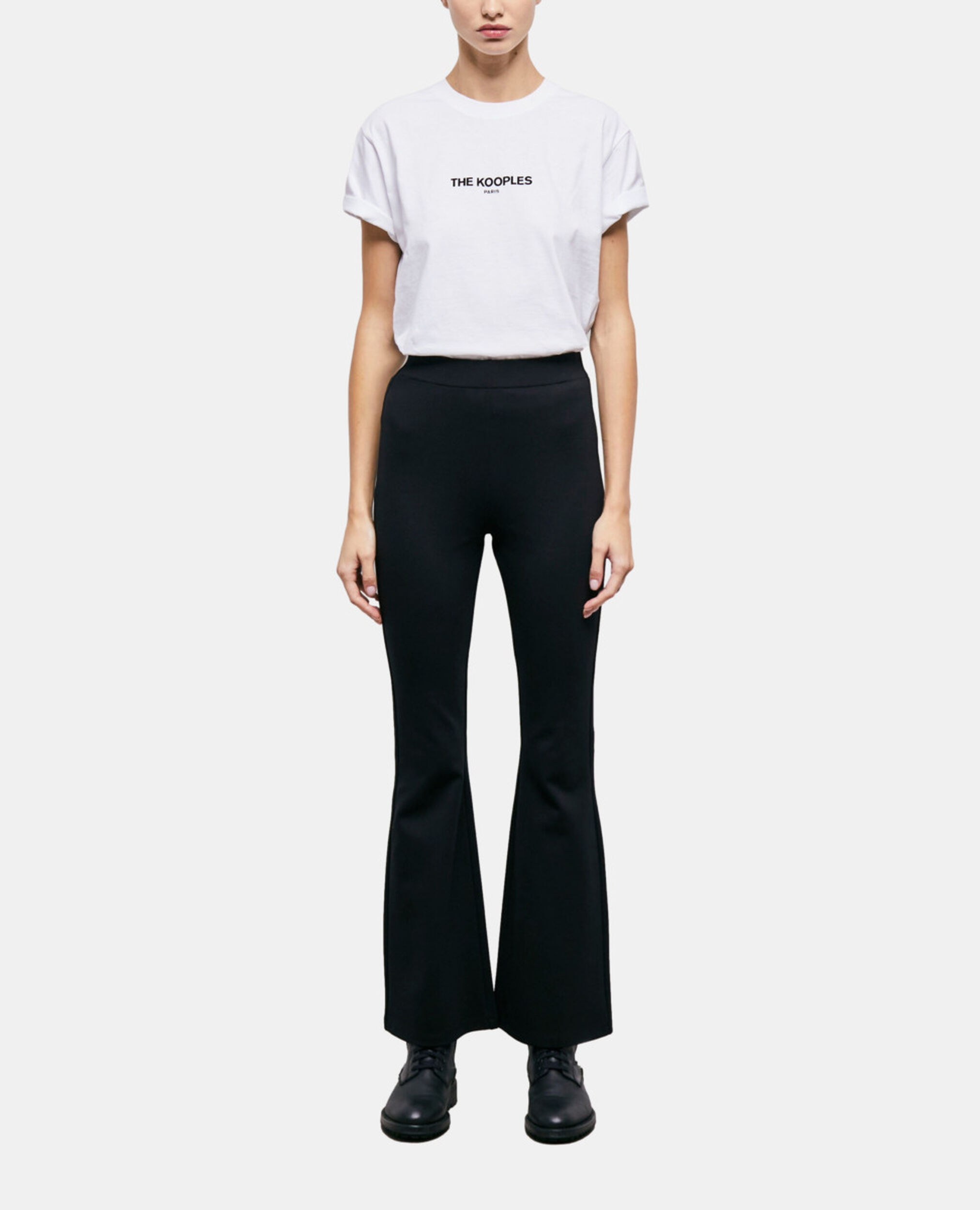 Flared black pants, BLACK, hi-res image number null