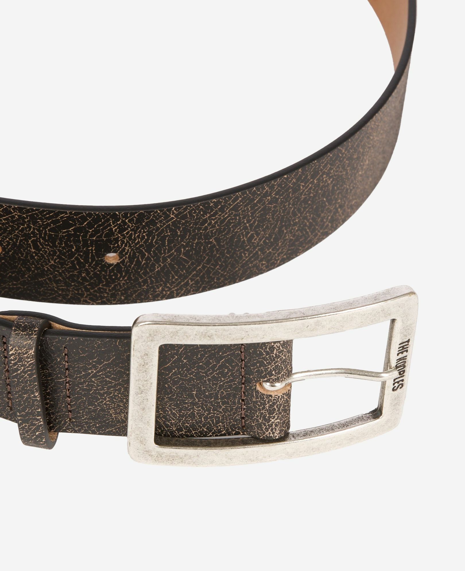 The Kooples MEN BROWN brown leather belt