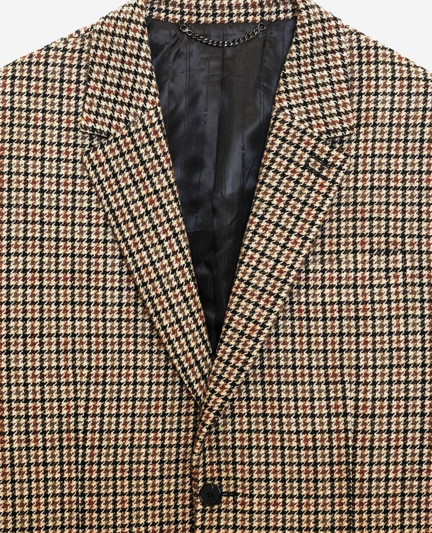The Kooples HOMME FAUVE veste en pied de poule marron et noire