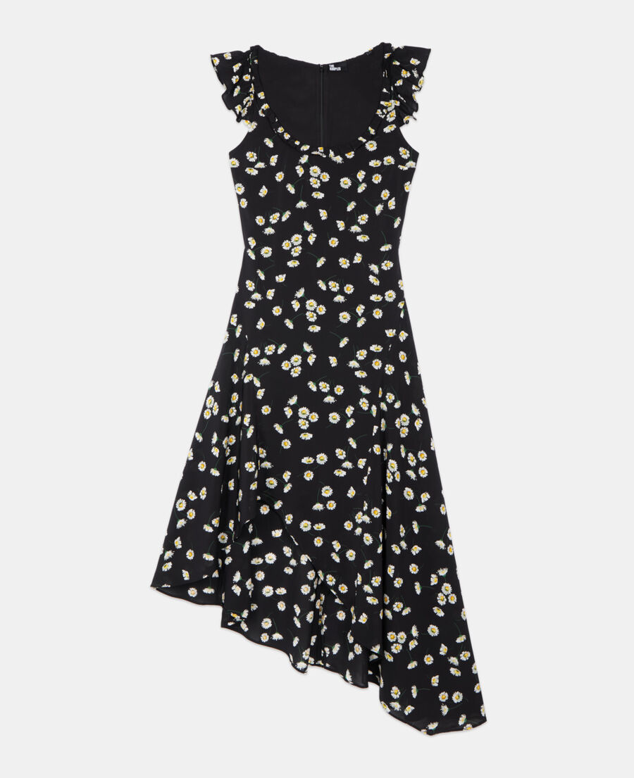 The Kooples F BLACK WHITE floral printed long dress