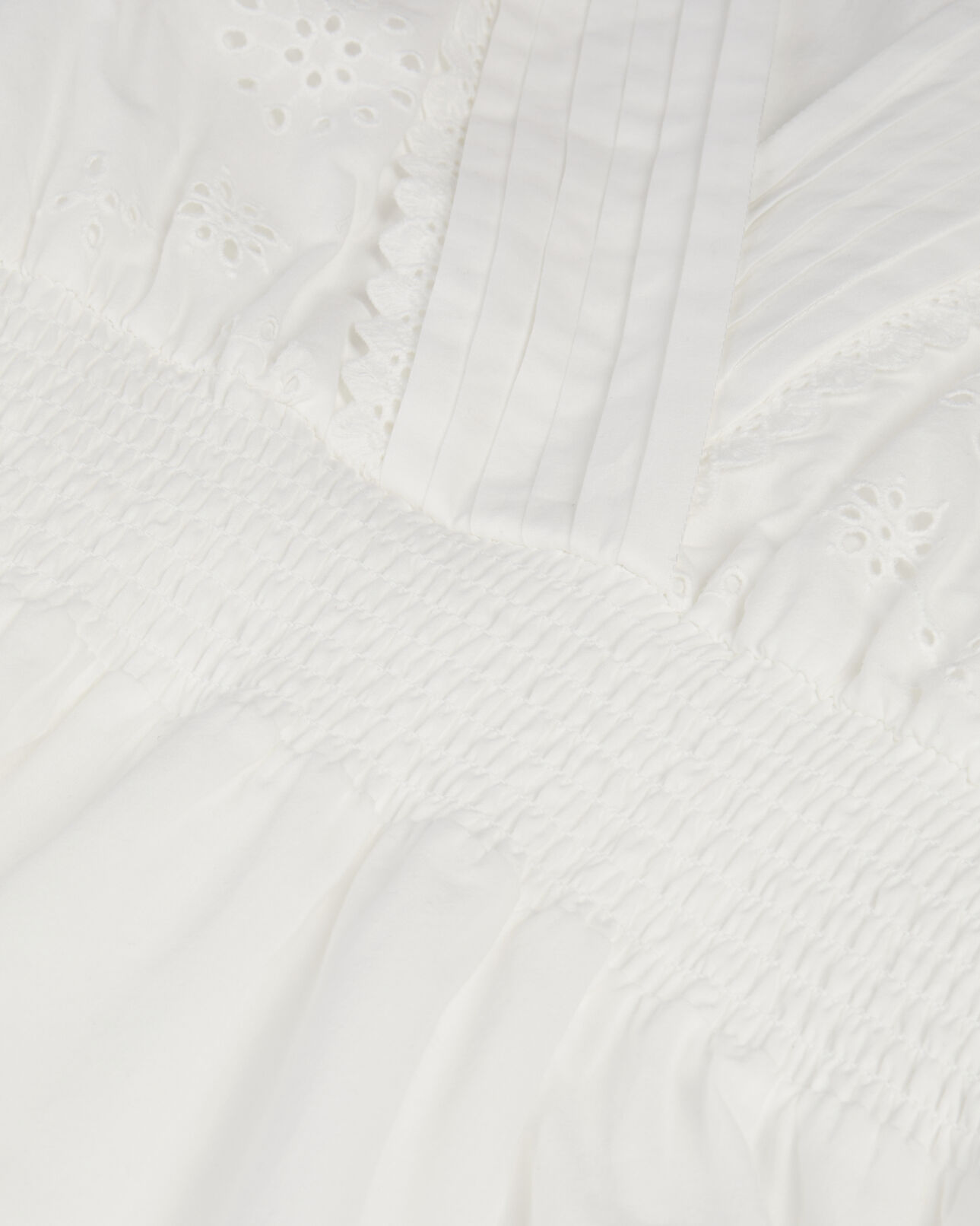 The Kooples DAMEN WHITE kurzes, weißes kleid mit englischer stickerei