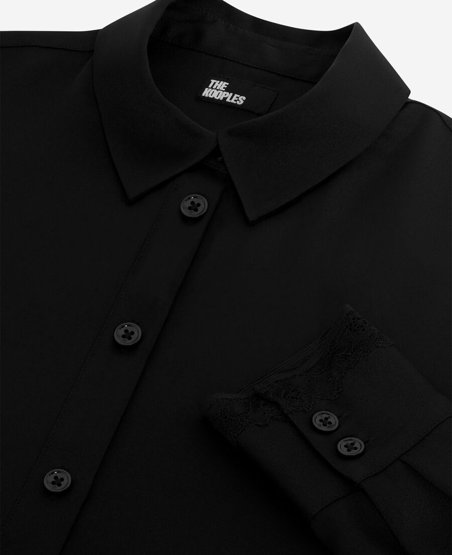 The Kooples FEMME BLACK chemise en soie noire