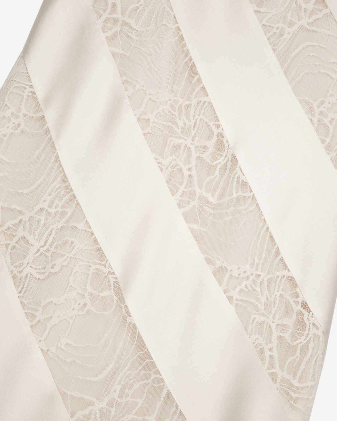 The Kooples FEMME ECRU robe nuisette longue en soie et dentelle écrue