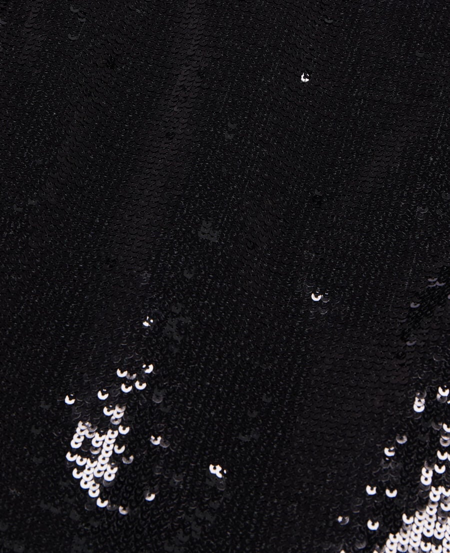 The Kooples WOMEN BLACK STONE short black sequin skirt