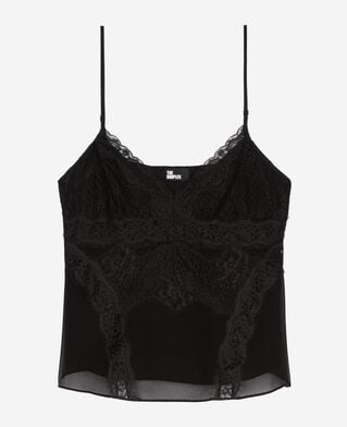 The Kooples FEMME BLACK caraco avec dentelle noir