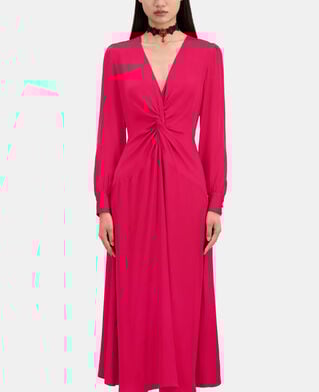 The Kooples FEMME CHERRY robe longue rouge avec nœud