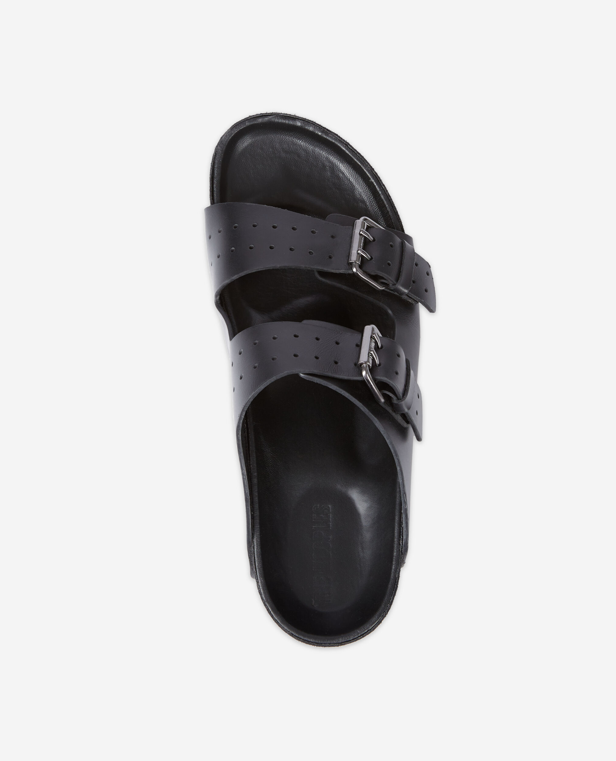 Sandales en cuir noir, BLACK, hi-res image number null