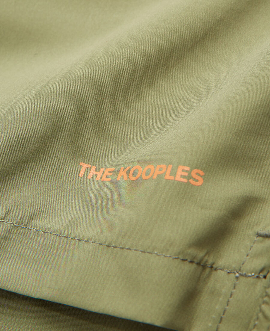 khaki swim shorts with small the kooples logo