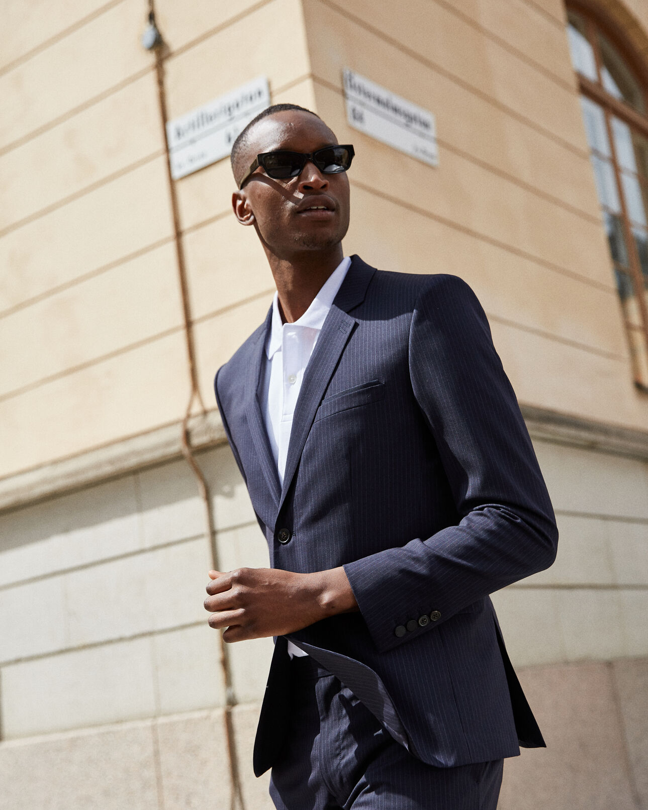 The Kooples MEN NAVY blue wool formal jacket with stripes