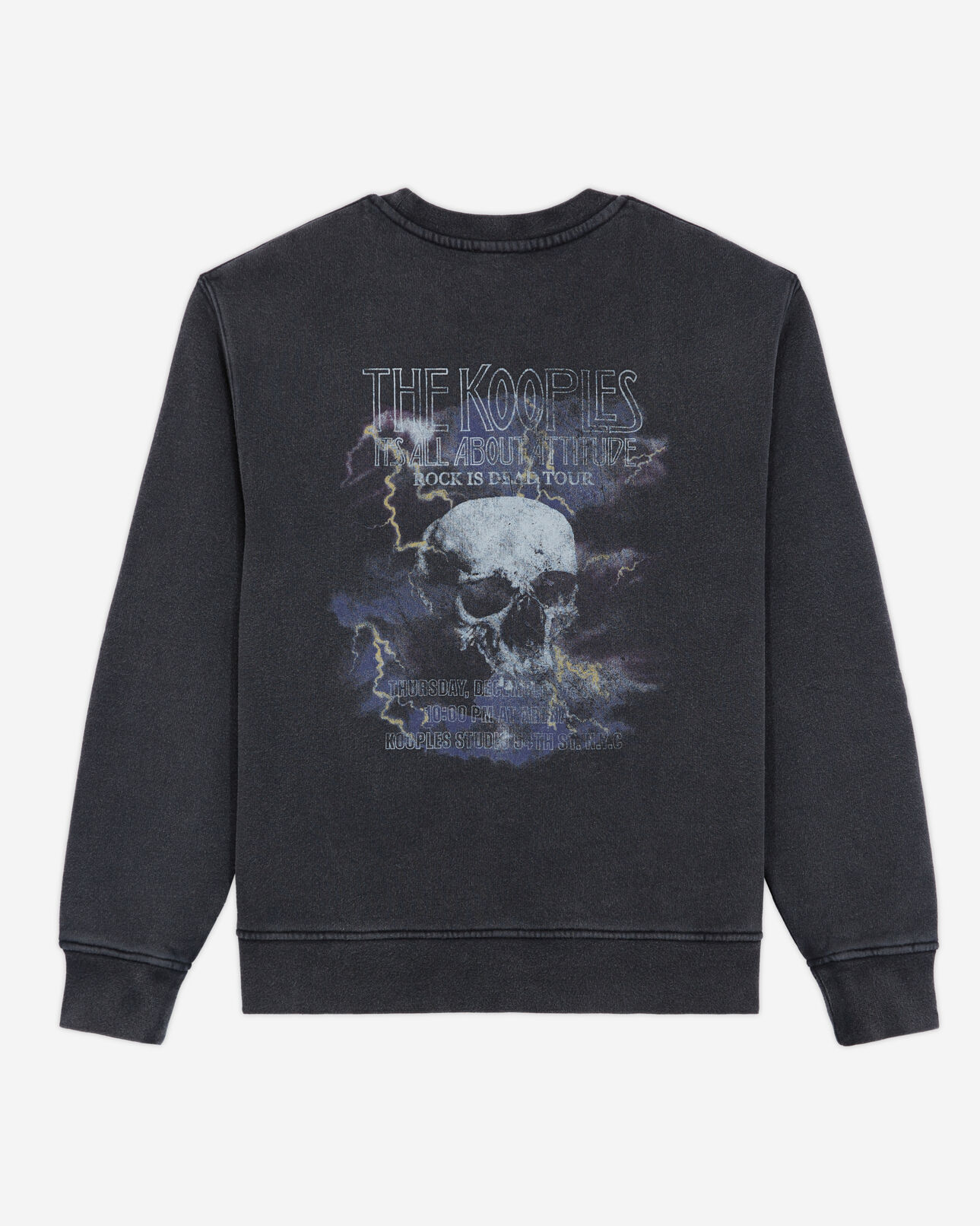 The Kooples MUJER BLACK WASHED sudadera serigrafiada calavera negra