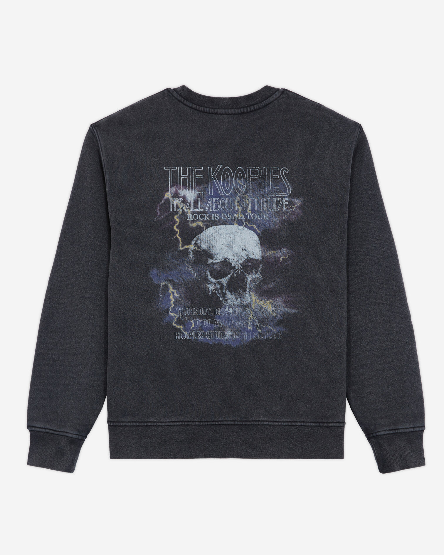 Sudadera serigrafiada calavera negra, BLACK WASHED, hi-res image number null