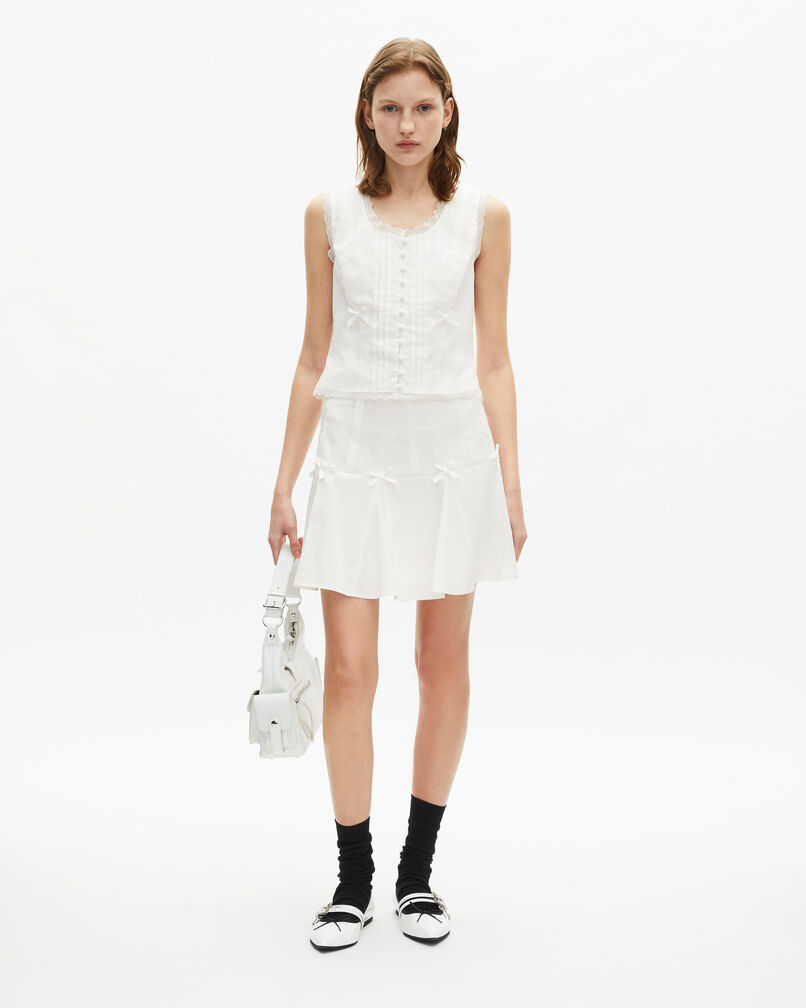 The Kooples DAMEN ECRU top mit spitzendetails ecru