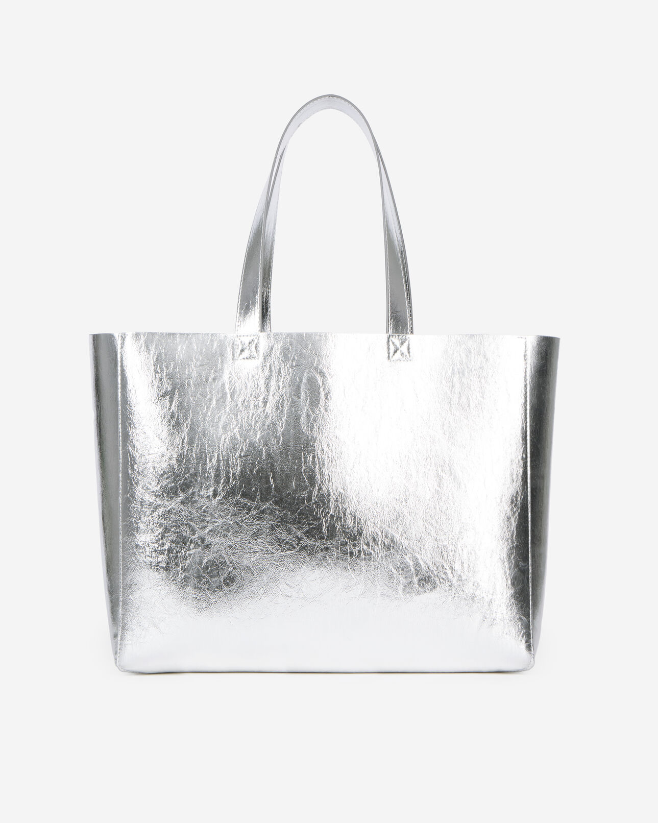 The Kooples MUJER SILVER bolsa de la compra plateada efecto piel