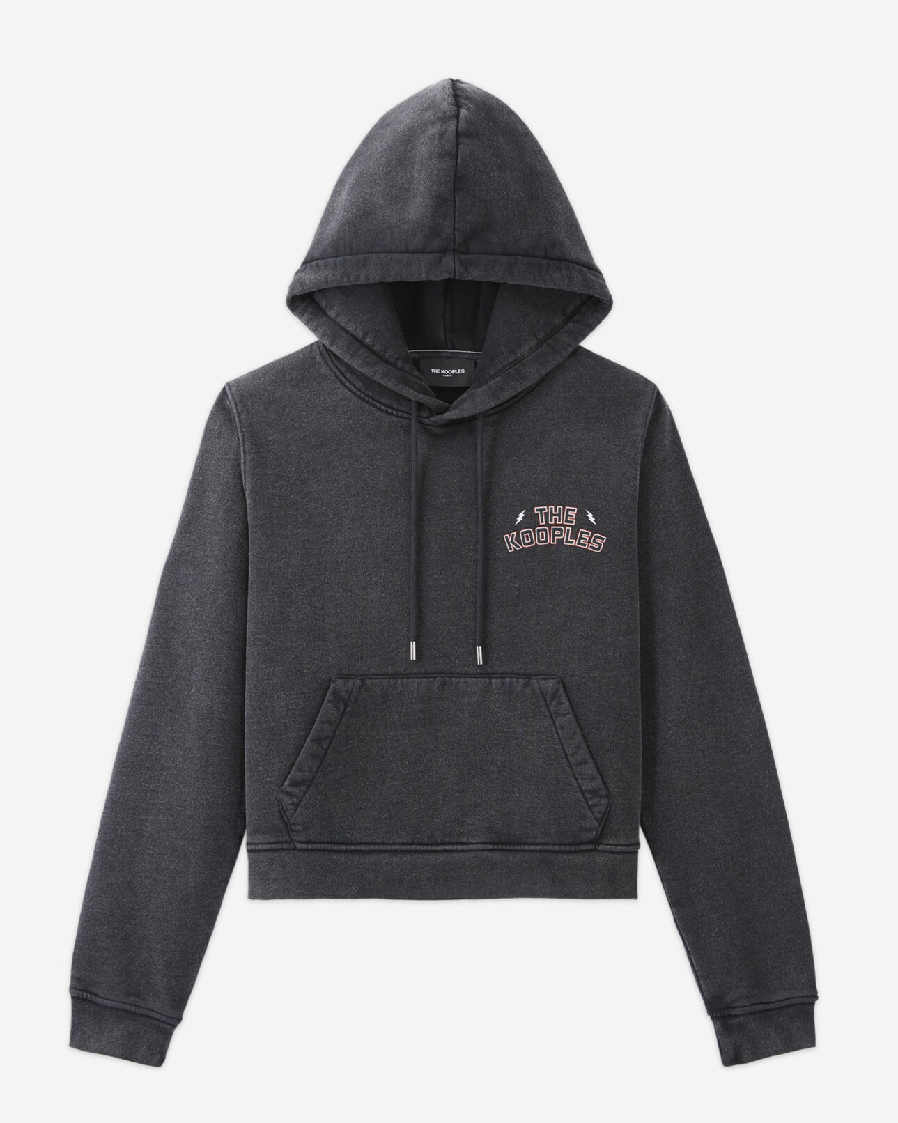 The Kooples FEMME BLACK WASHED sweat noir imprimé aigle logo the kooples