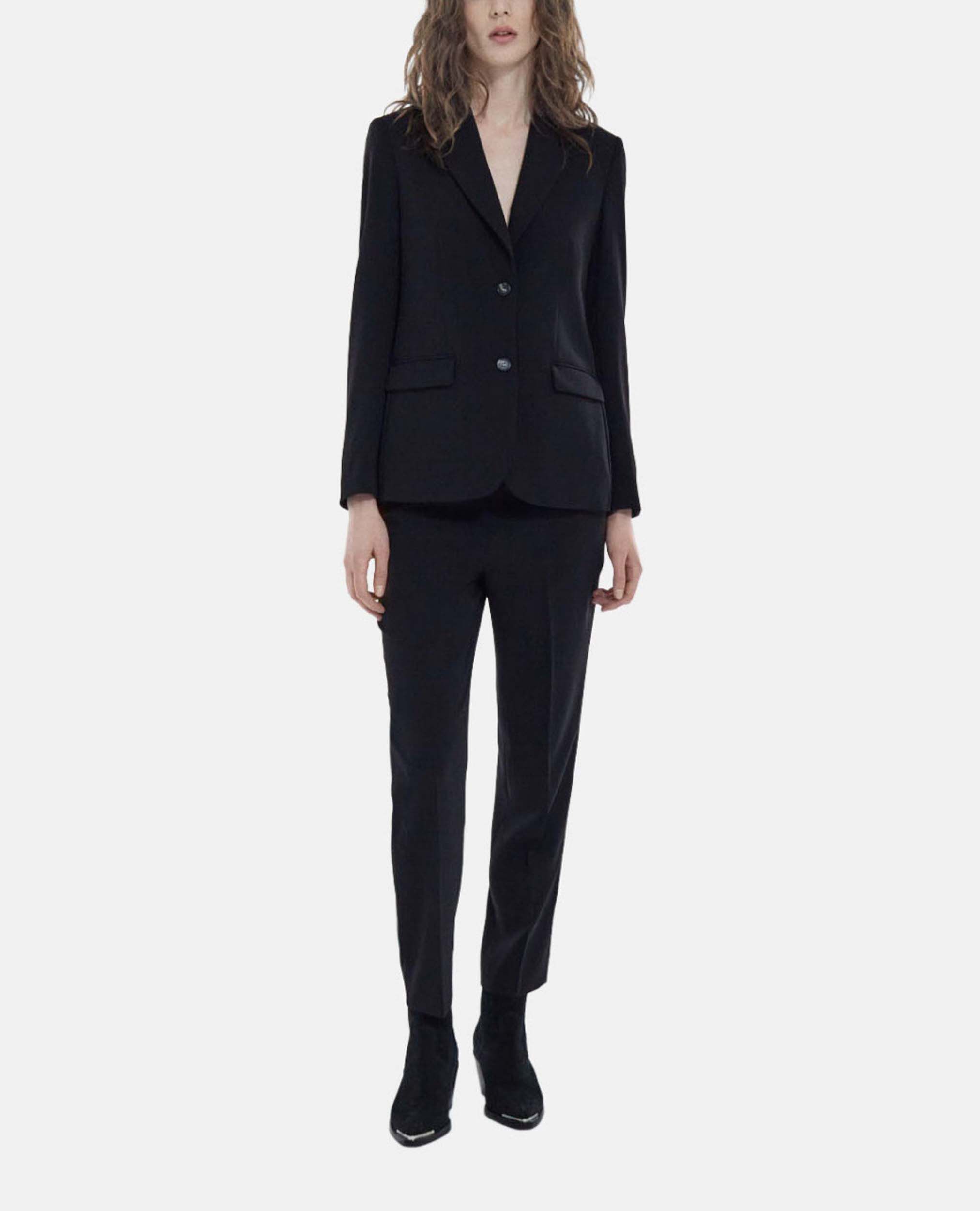 Pantalon noir tissu fluide taille lastique The Kooples France