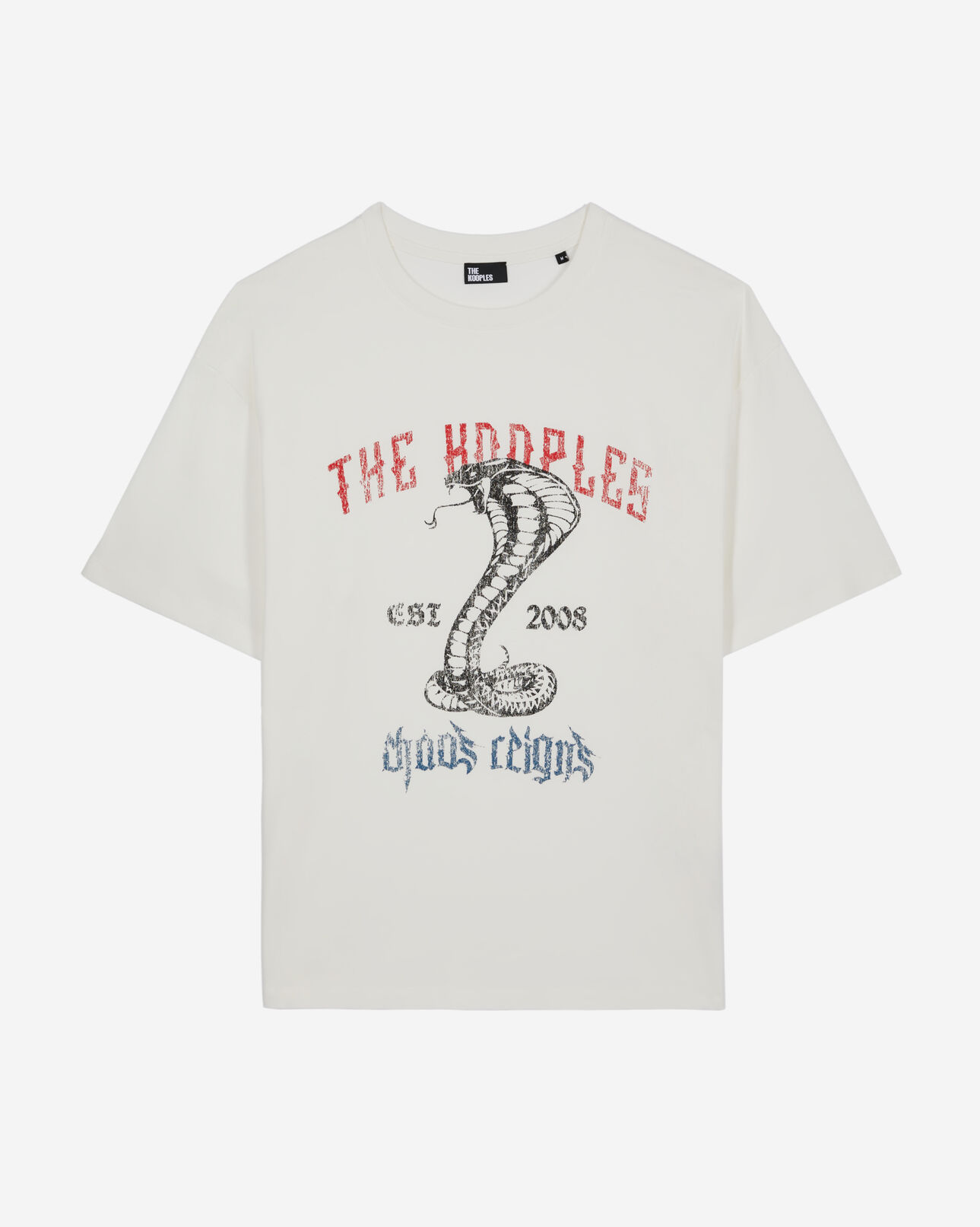 The Kooples MEN ECRU ecru t-shirt with chaos snake serigraphy