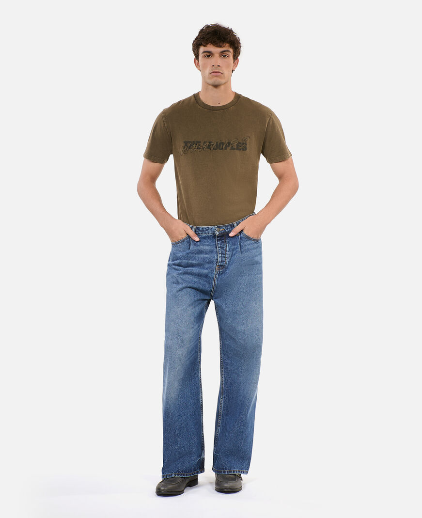The Kooples MEN BLUE ELECTRIC dark blue wide-leg jeans